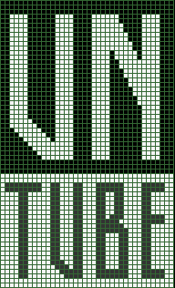 Illustration – UNTUBE – in großen gerasterten Buchstaben